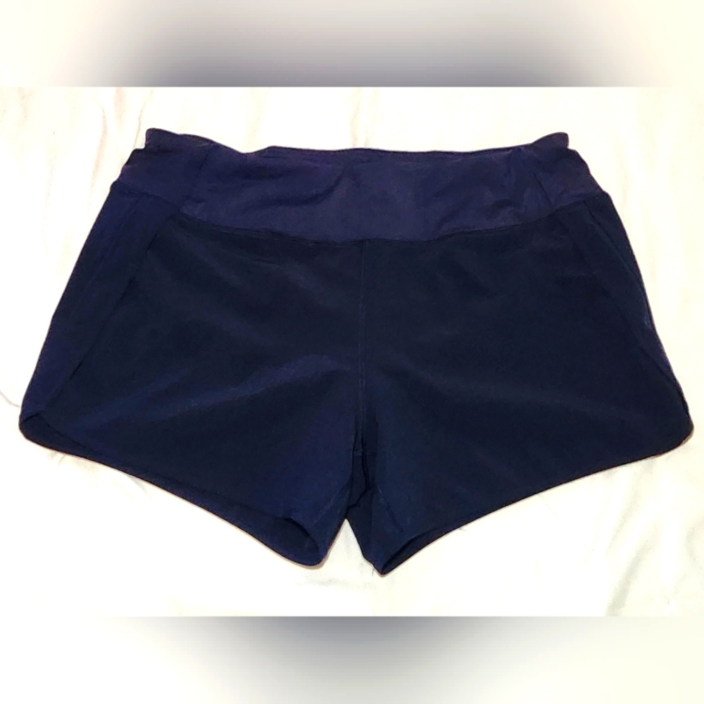 CRZ Yoga Running Shorts Navy Size 12 Large 4"